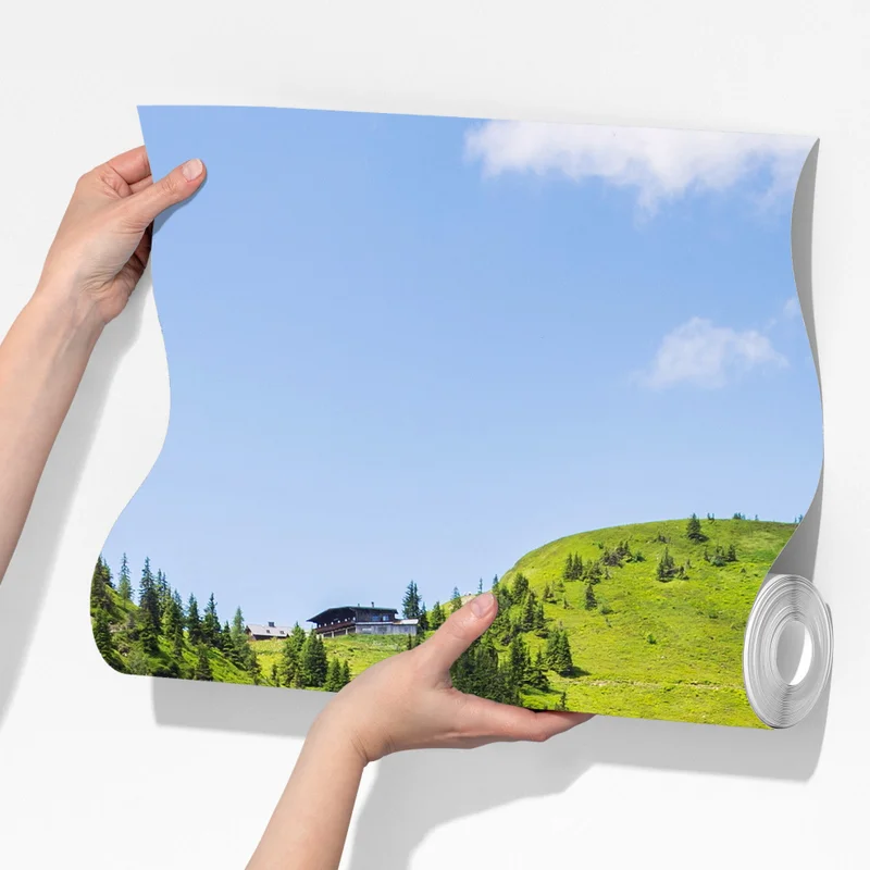 Fototapeta słoneczna górska ścieżka przez zieloną łąkę Fototapeta słoneczna górska ścieżka przez zieloną łąkę