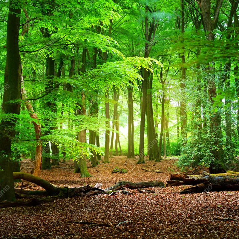 Fototapete sonnendurchfluteter grüner wald Fototapete sonnendurchfluteter grüner wald