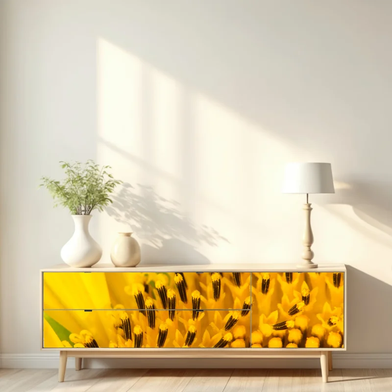 Repositionierbarer Aufkleber goldene sonnenblume nahaufnahme