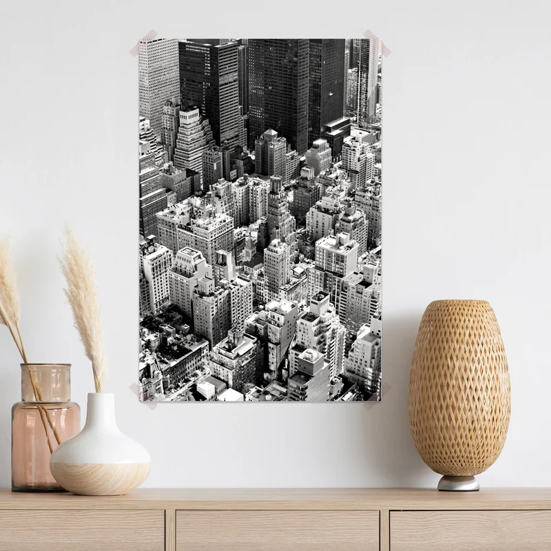 Poster Manhattan luftaufnahme skyline in monochrom Poster Manhattan luftaufnahme skyline in monochrom