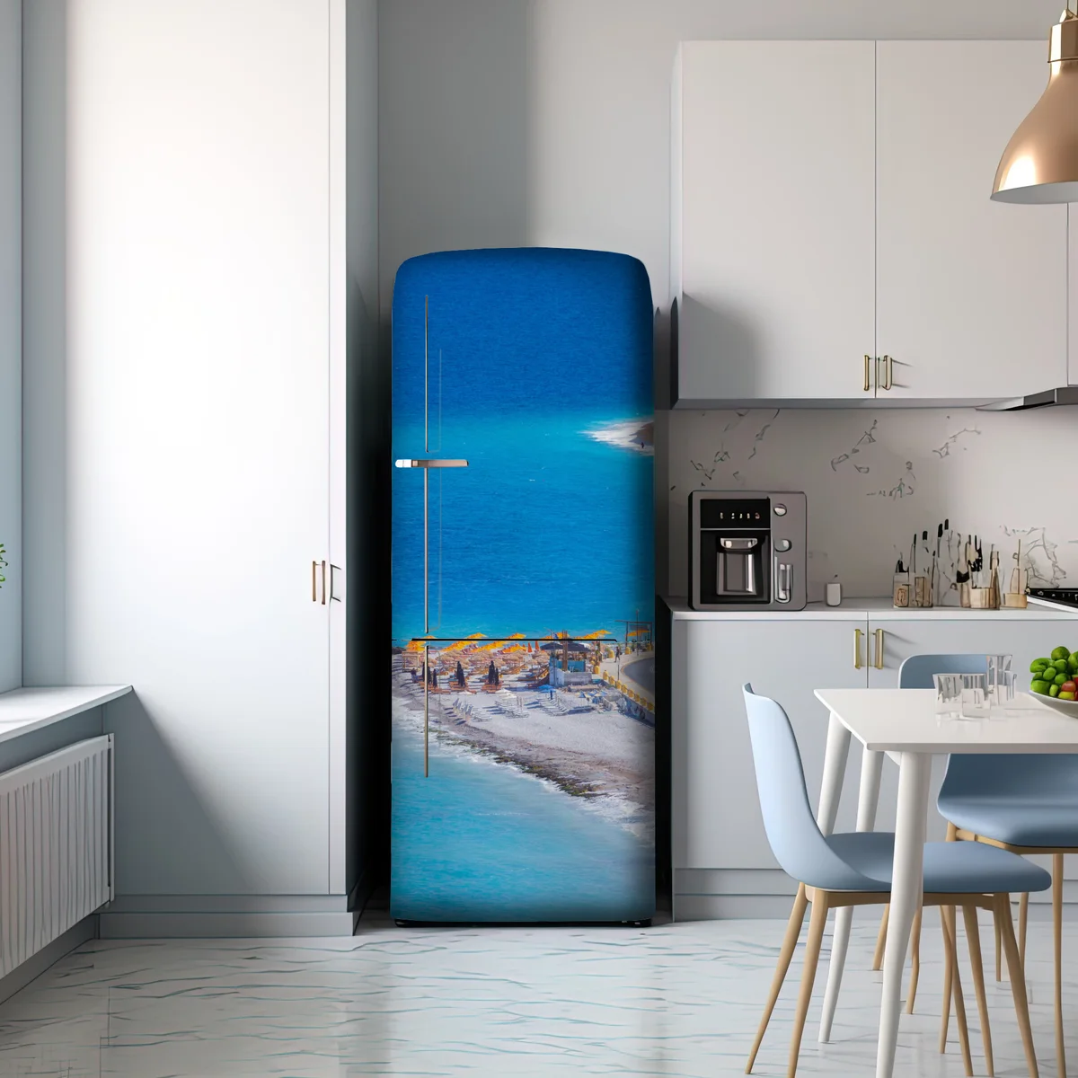 Kühlschrankaufkleber Rhodos strand mit bunten sonnenschirmen Kühlschrankaufkleber Rhodos strand mit bunten sonnenschirmen