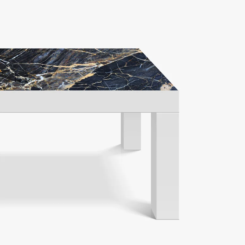 Tischaufkleber und Schreibtischaufkleber dunkler marmor mit goldenen und cremefarbenen adern