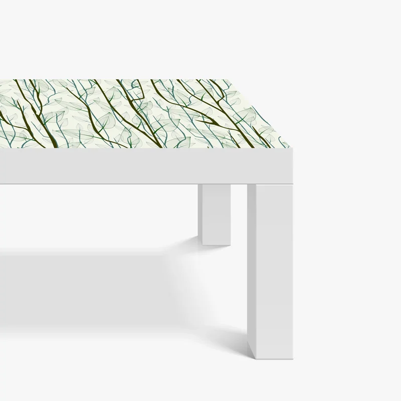 Tischaufkleber und Schreibtischaufkleber zartes muster mit blättern und zweigen