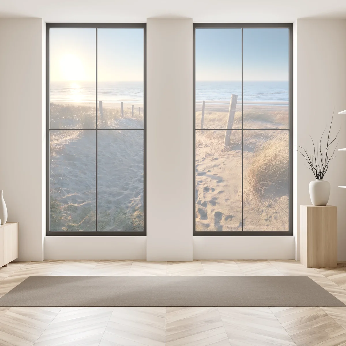 Fensteraufkleber sonnenuntergangspfad zum meer in Zandvoort Fensteraufkleber sonnenuntergangspfad zum meer in Zandvoort