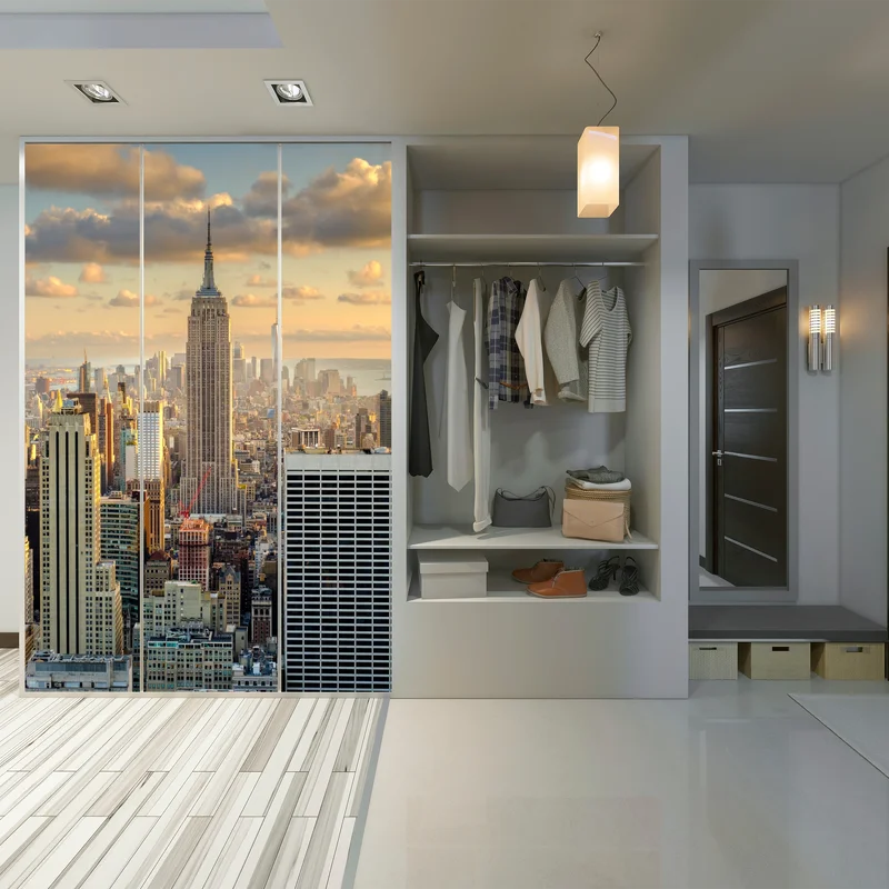 Schrankaufkleber New York skyline bei sonnenuntergang Schrankaufkleber New York skyline bei sonnenuntergang