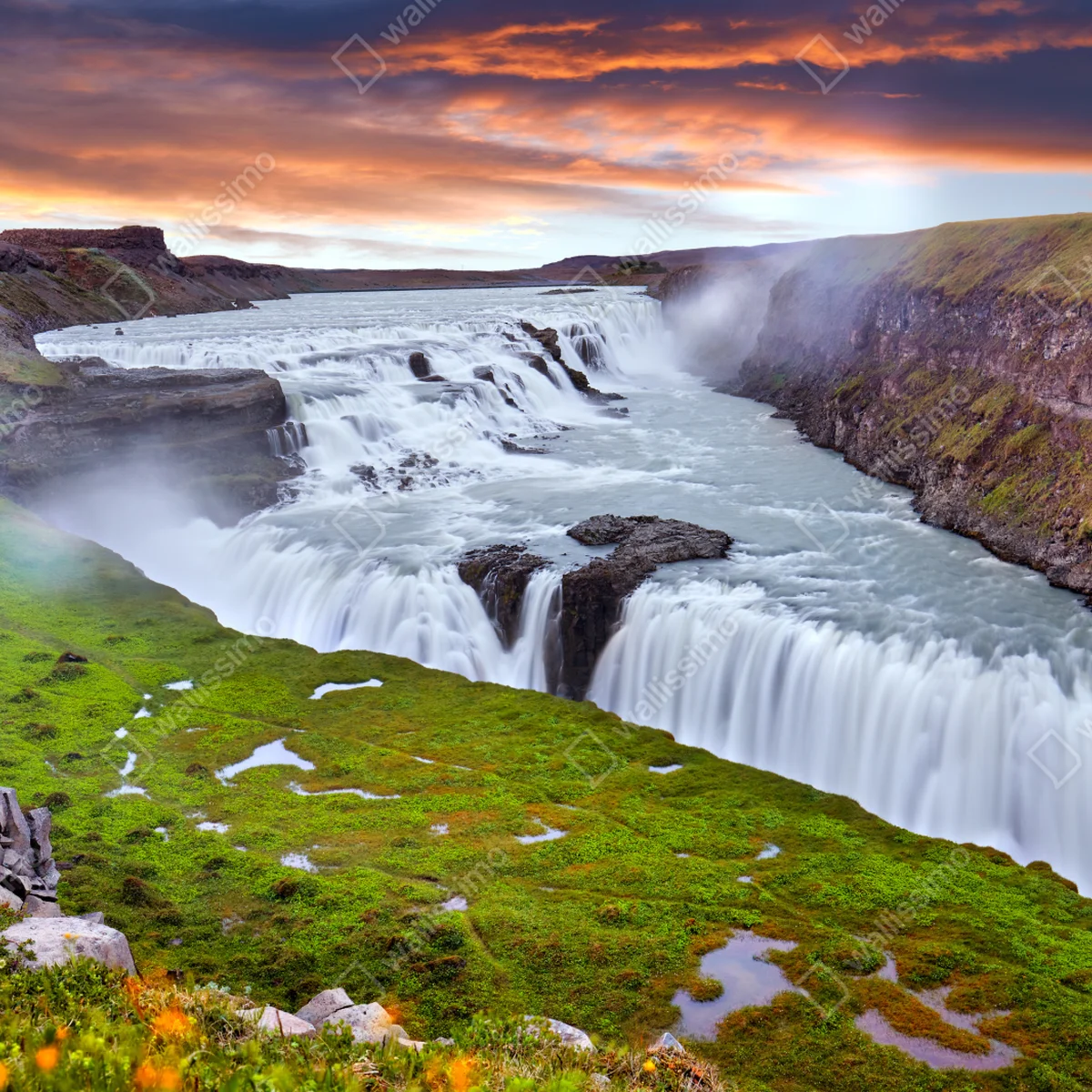 Laptop-Aufkleber panoramablick auf den wasserfall Gullfoss Laptop-Aufkleber panoramablick auf den wasserfall Gullfoss
