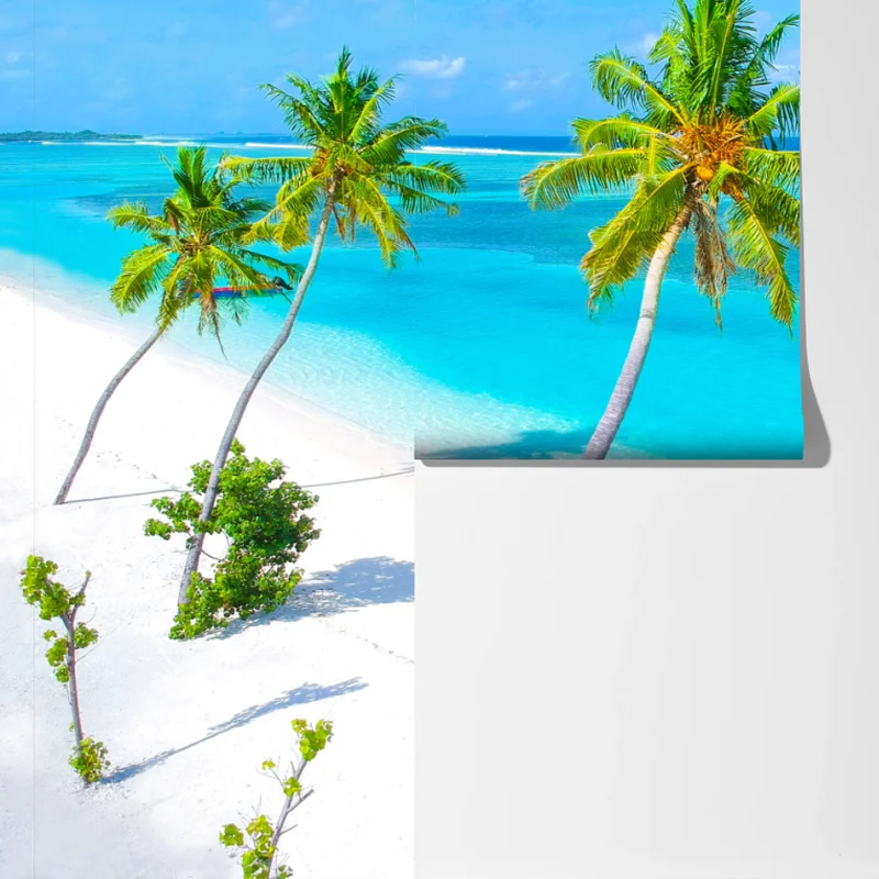 Fototapeta tropikalna turkusowa plaża z palmami Fototapeta tropikalna turkusowa plaża z palmami