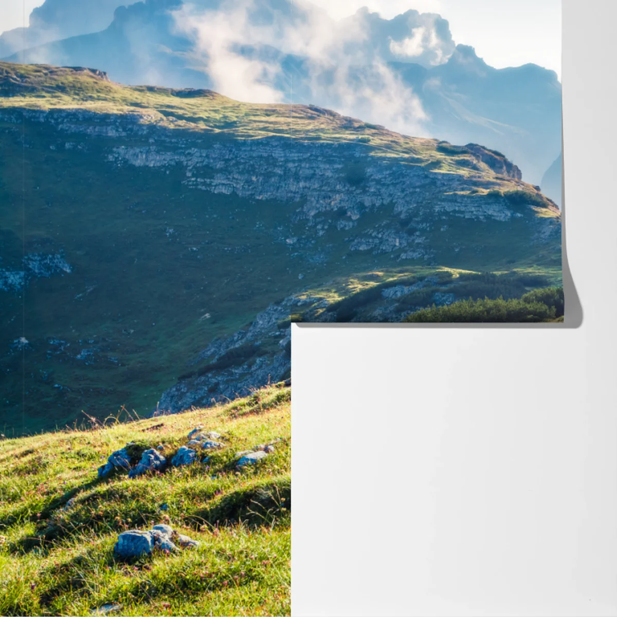 Fototapeta mglisty poranek na Monte Piana, Dolomity Fototapeta mglisty poranek na Monte Piana, Dolomity