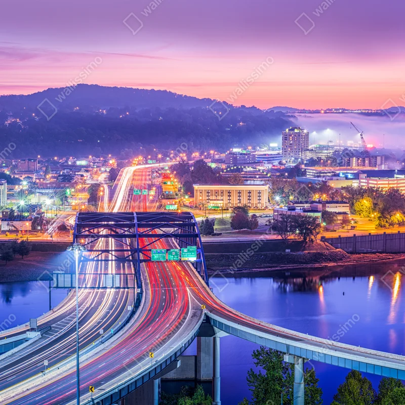 Repositionierbarer Aufkleber Charleston skyline bei dämmerung Repositionierbarer Aufkleber Charleston skyline bei dämmerung