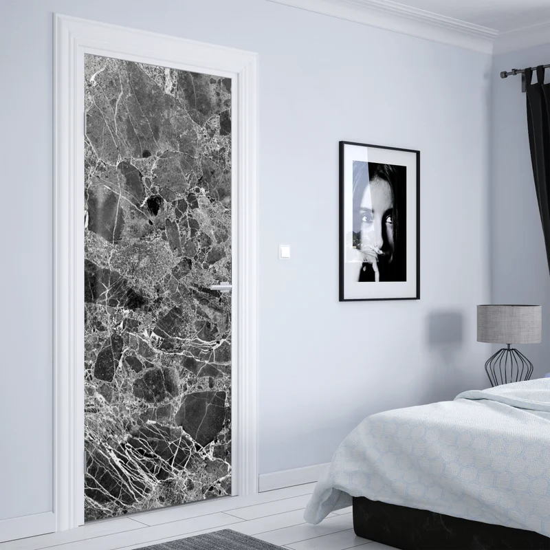 Türaufkleber monochrome marmortextur