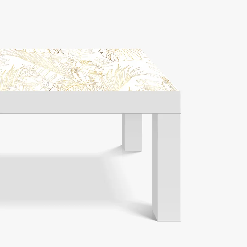 Tischaufkleber und Schreibtischaufkleber goldenes tropisches blattmuster