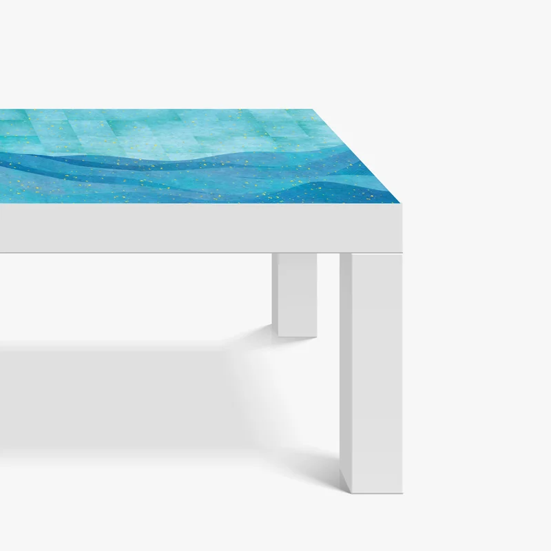 Tischaufkleber und Schreibtischaufkleber türkiswellen abstrakte komposition