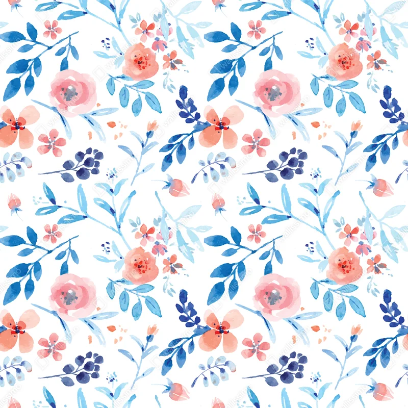 Poster sanftes aquarell blumenmuster • Poster bei Wallnifity® Poster sanftes aquarell blumenmuster • Poster bei Wallnifity®