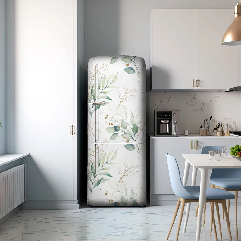 Kühlschrankaufkleber sanftes eukalyptus aquarellmuster