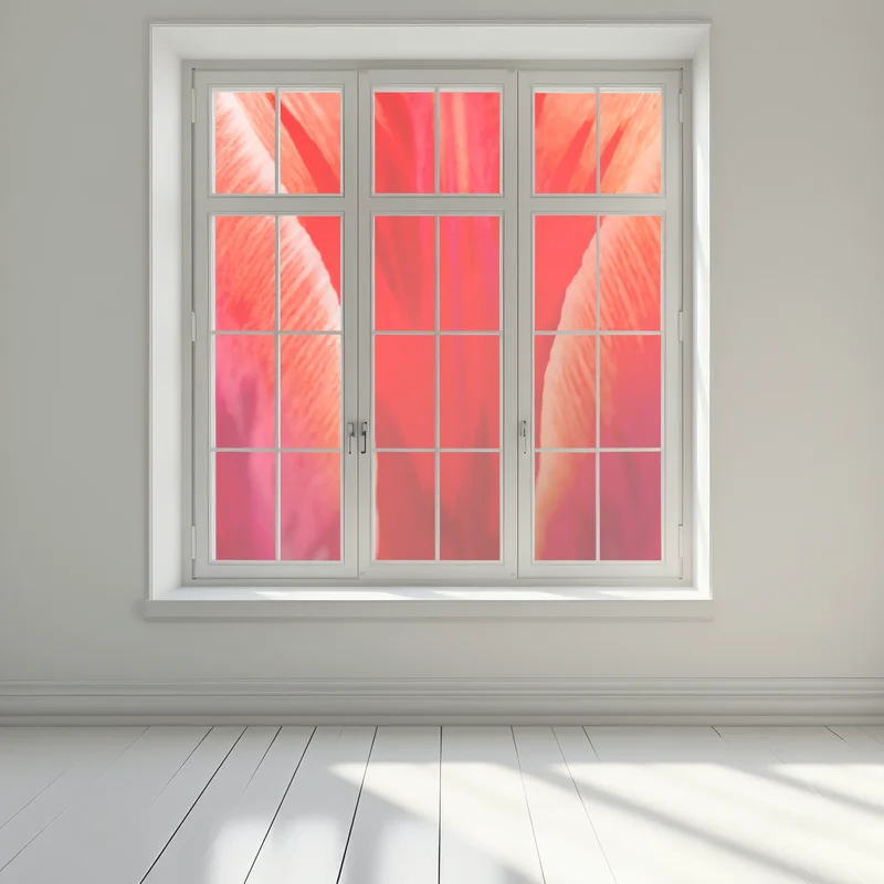 Fensteraufkleber leuchtende rote tulpen nahaufnahme Fensteraufkleber leuchtende rote tulpen nahaufnahme