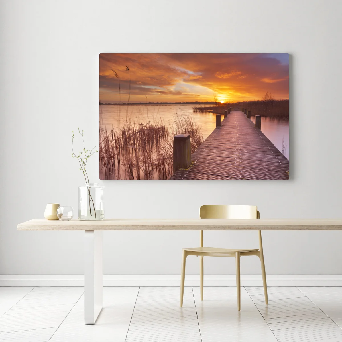 Leinwandbild sonnenaufgang über dem see bei Amsterdam Leinwandbild sonnenaufgang über dem see bei Amsterdam