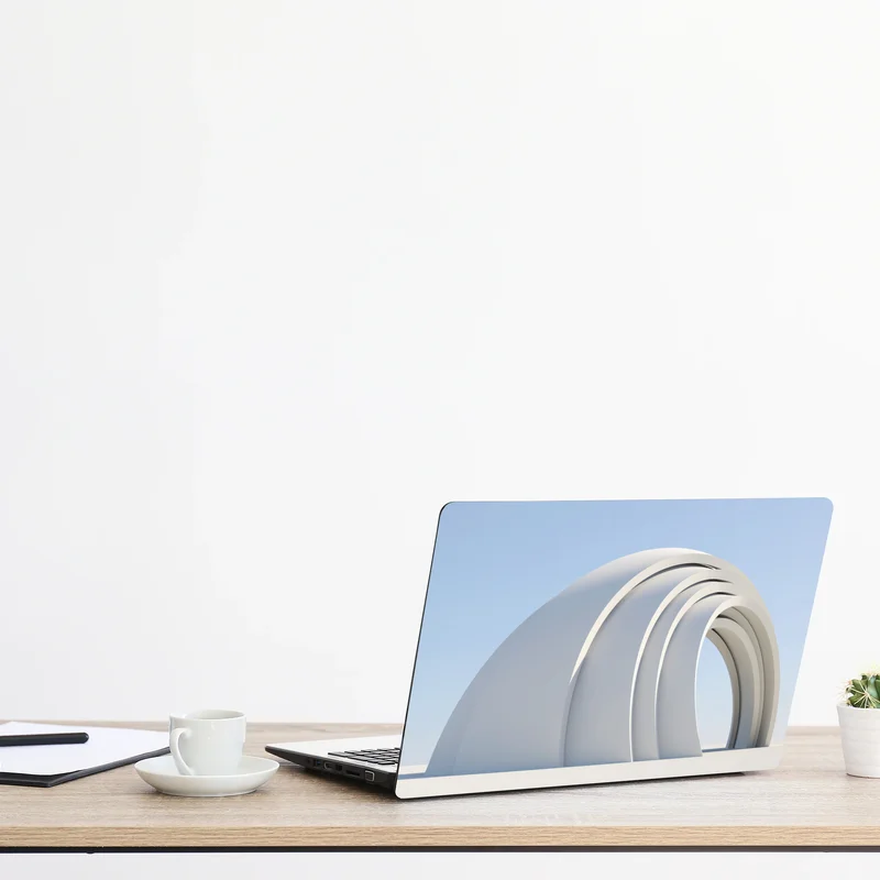Laptop-Aufkleber minimalistische bogenskulptur