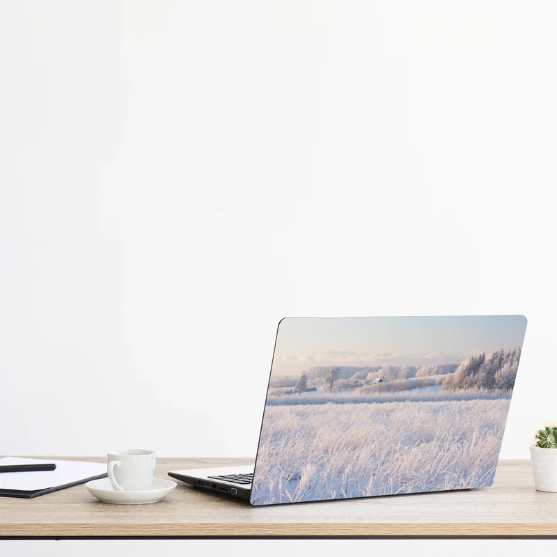 Laptop-Aufkleber wiese mit reif im morgenlicht