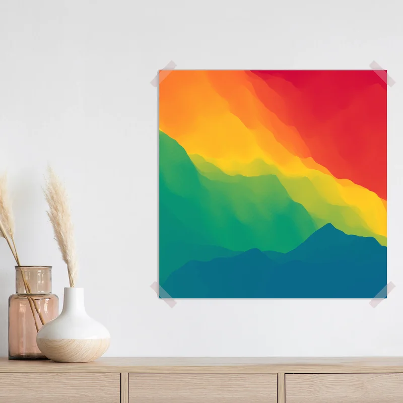 Poster kräftiger geschichteter bergverlauf Poster kräftiger geschichteter bergverlauf