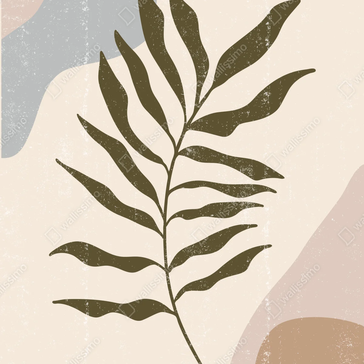 Poster botanischer blattdruck in neutralen tönen • Poster bei Wallnifity® Poster botanischer blattdruck in neutralen tönen • Poster bei Wallnifity®