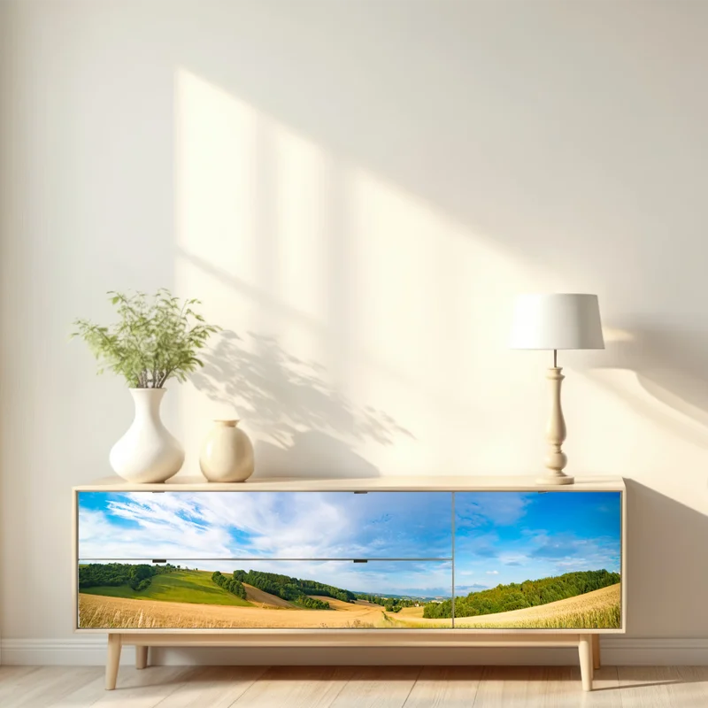 Repositionierbarer Aufkleber morgendliche weizenlandschaft in Kansas Repositionierbarer Aufkleber morgendliche weizenlandschaft in Kansas