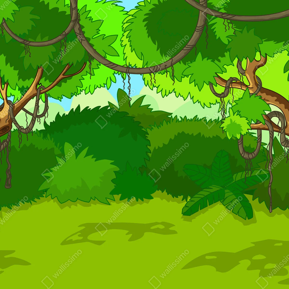 Poster tropische Waldlandschaft • Poster bei Wallnifity® Poster tropische Waldlandschaft • Poster bei Wallnifity®