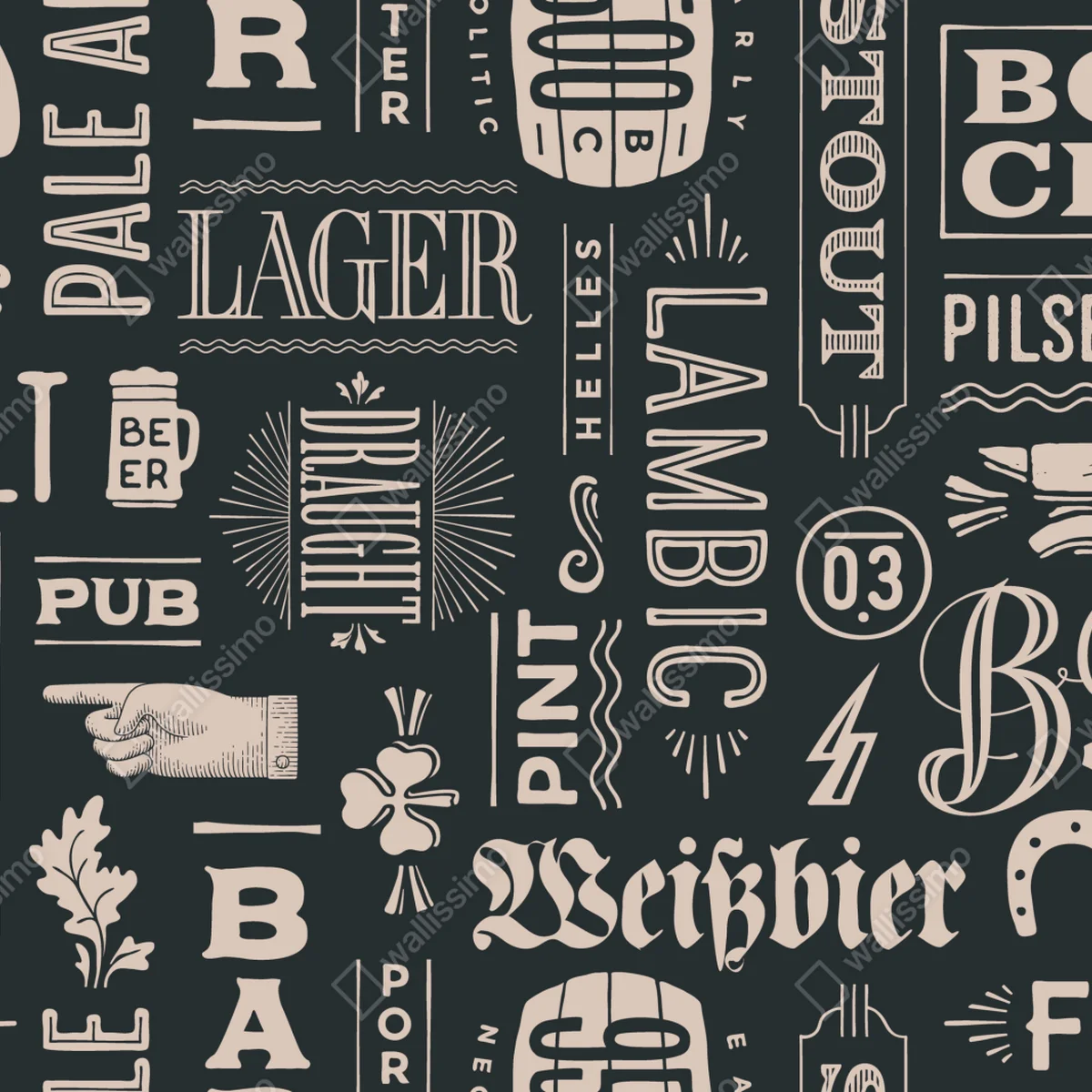 Fototapete vintage collage mit bieretiketten Fototapete vintage collage mit bieretiketten