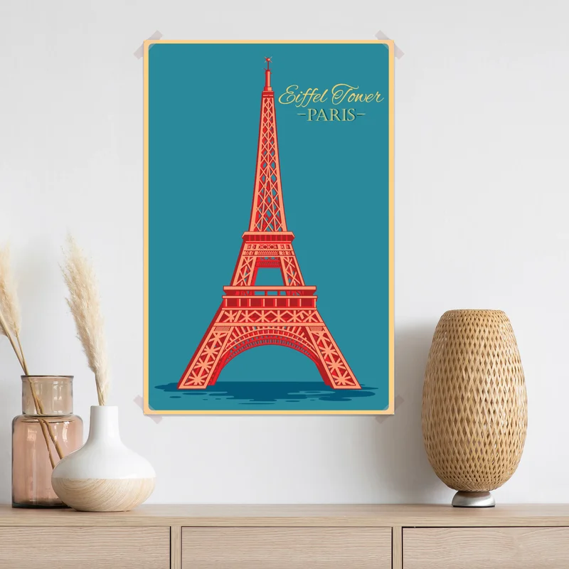 Poster vintage Eiffelturm kunst — Paris Poster vintage Eiffelturm kunst — Paris
