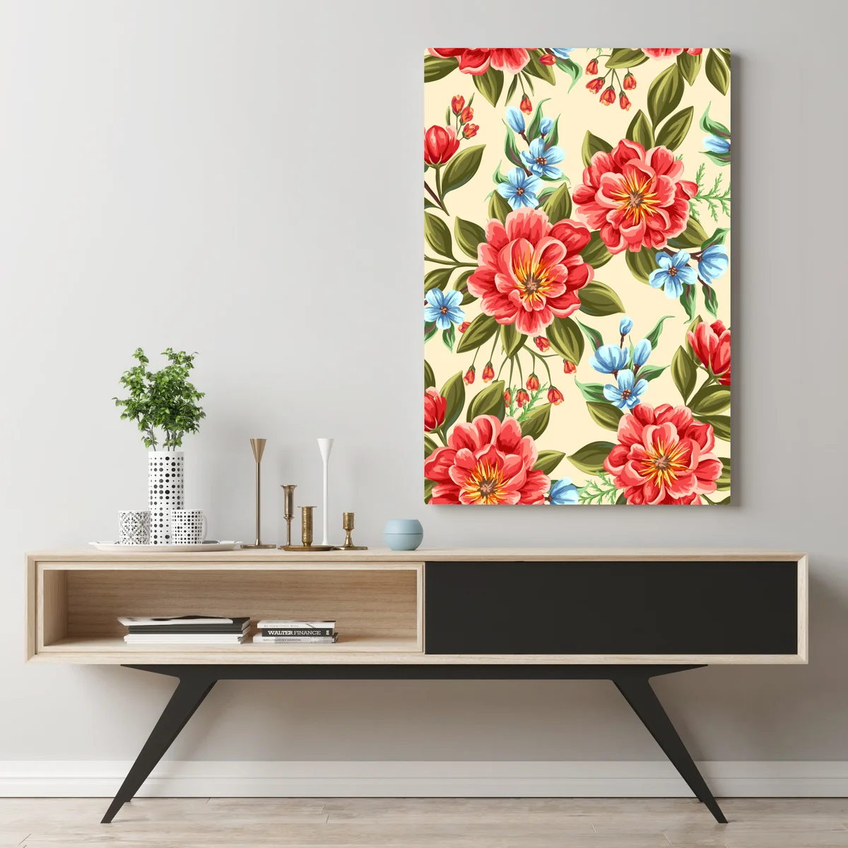 Leinwandbild lebhaftes aquarell blumenmuster • Leinwandbilder bei Wallnifity® Leinwandbild lebhaftes aquarell blumenmuster • Leinwandbilder bei Wallnifity®