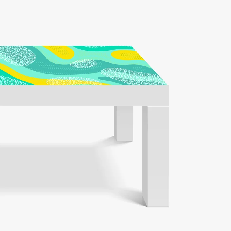 Tischaufkleber und Schreibtischaufkleber türkis-gelbes abstraktes muster Tischaufkleber und Schreibtischaufkleber türkis-gelbes abstraktes muster