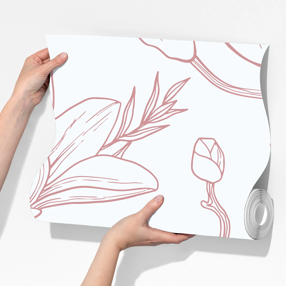 Fototapeta delikatny wzór magnolii w miękkim różu Fototapeta delikatny wzór magnolii w miękkim różu