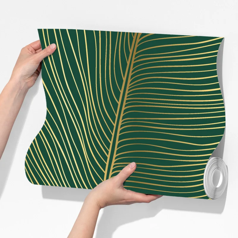 Fototapete tropische blätter mit goldkontur Fototapete tropische blätter mit goldkontur