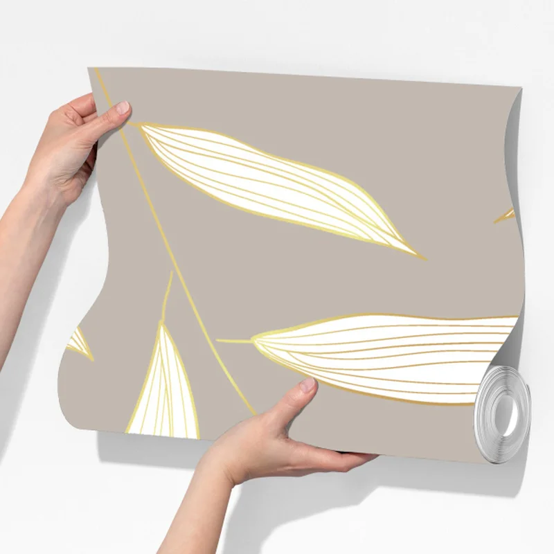 Fototapete zarte goldumrandete blätter auf beigem hintergrund Fototapete zarte goldumrandete blätter auf beigem hintergrund