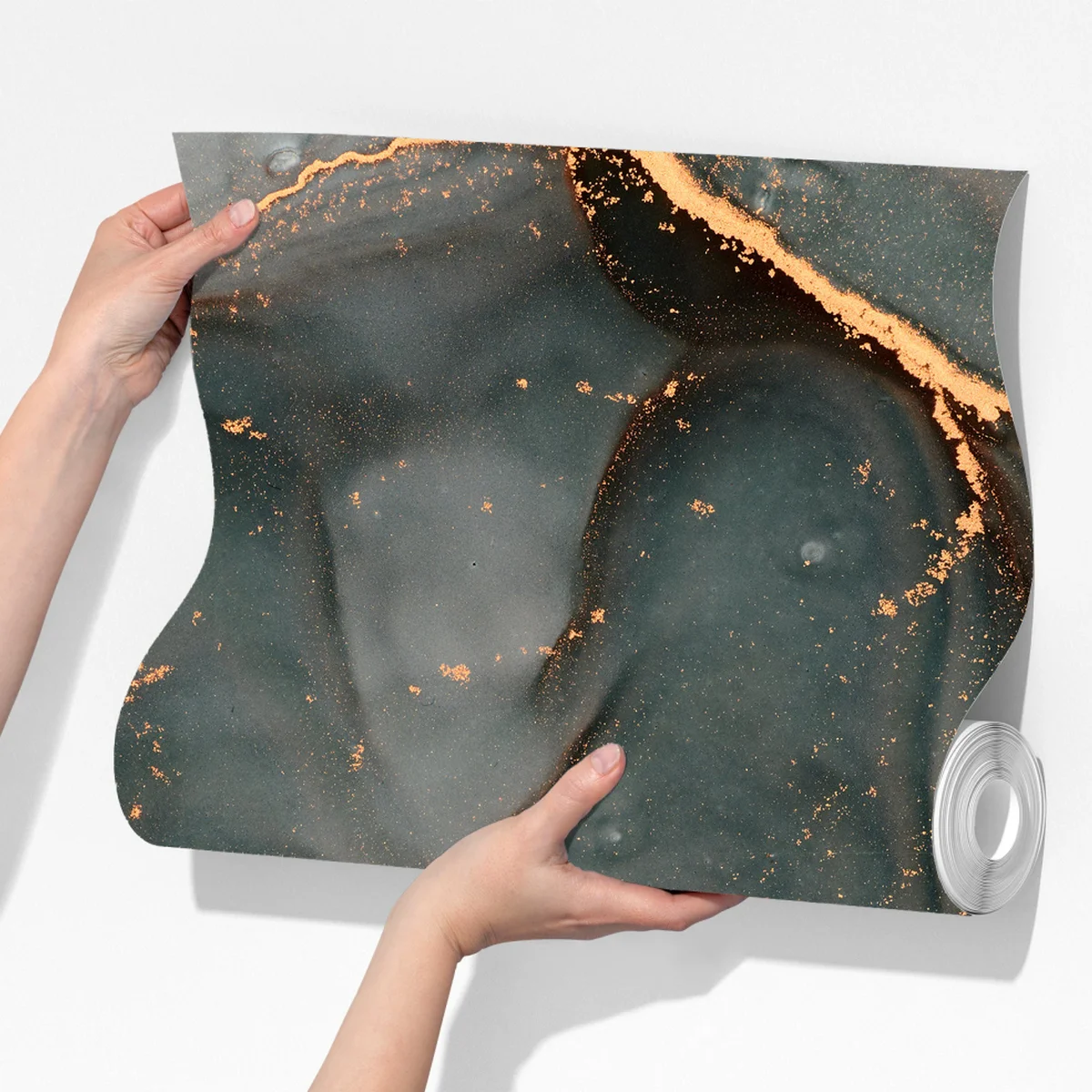 Fototapete luxuriöse türkis abstraktion mit goldenen adern Fototapete luxuriöse türkis abstraktion mit goldenen adern