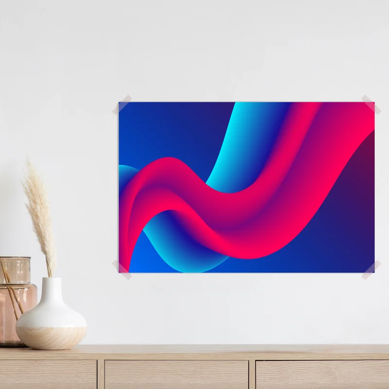 Poster leuchtende fließende verlaufswellen Poster leuchtende fließende verlaufswellen