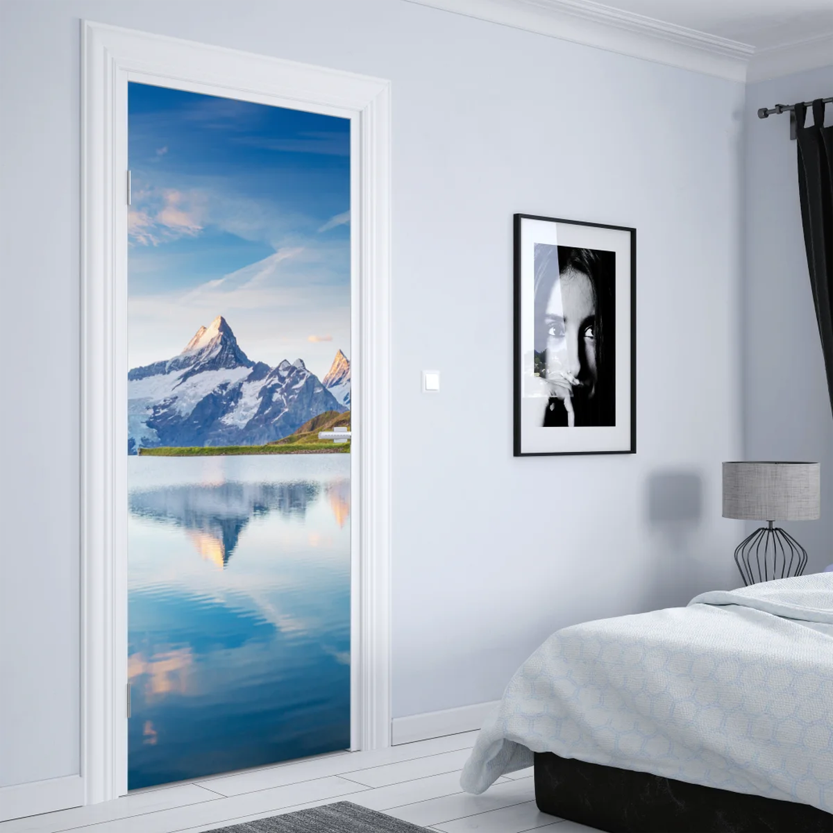 Türaufkleber majestätische Alpen-reflexion am Bachalpsee Türaufkleber majestätische Alpen-reflexion am Bachalpsee