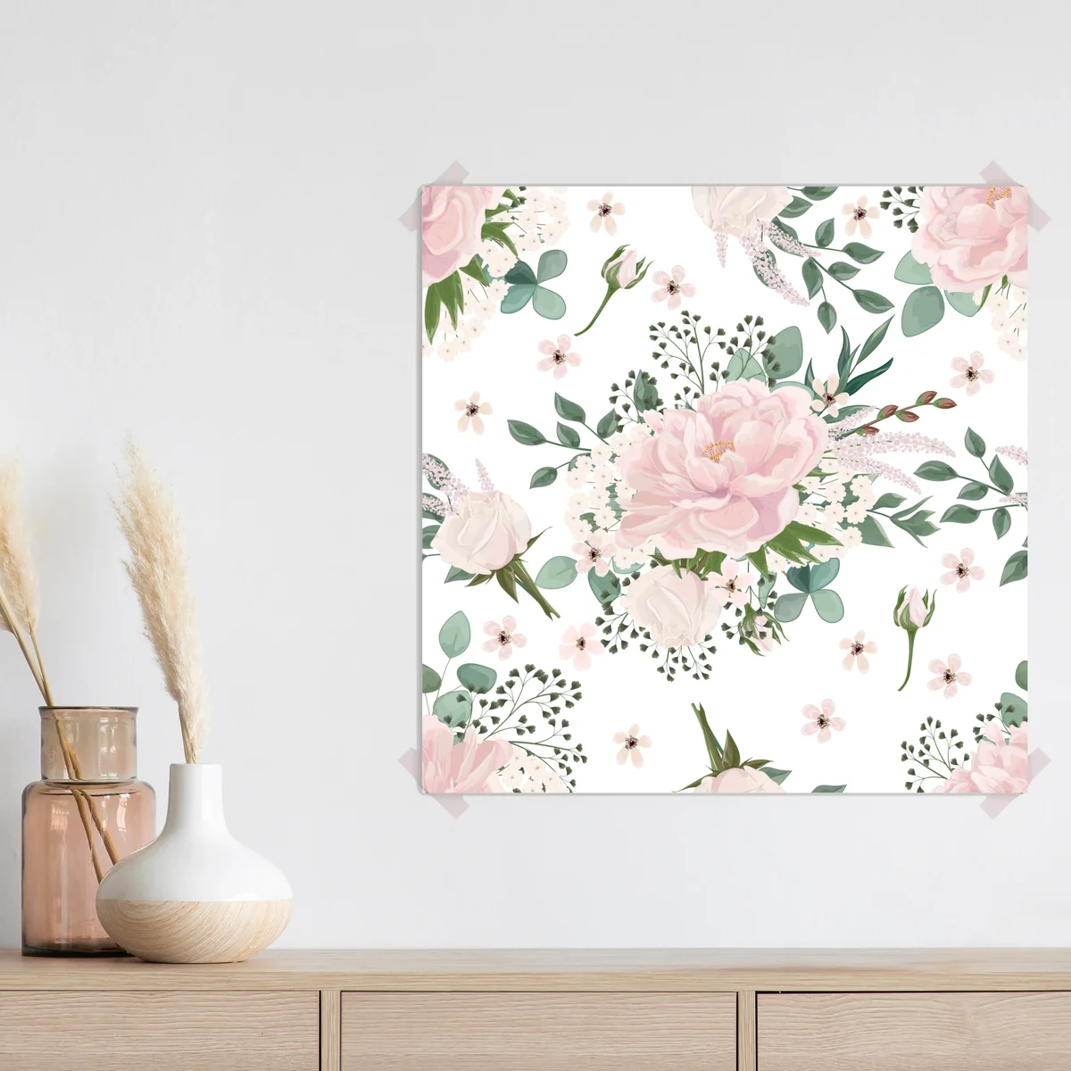 Poster zartes rosa pfingstrosenmuster Poster zartes rosa pfingstrosenmuster