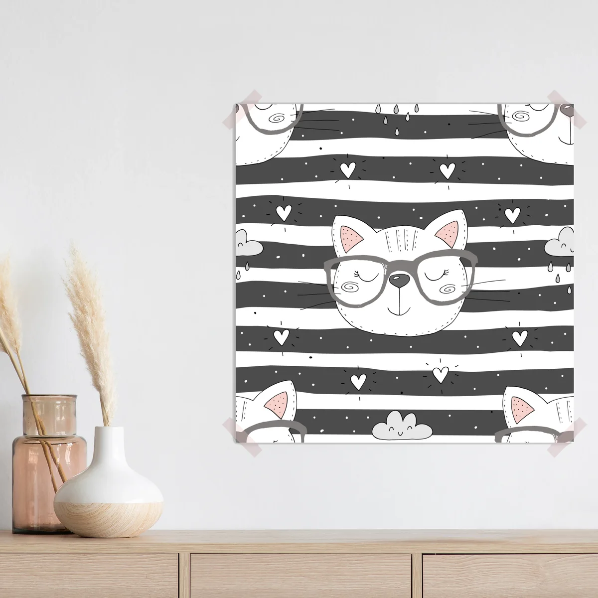 Poster muster schlafende katze mit brille • Poster bei Wallnifity® Poster muster schlafende katze mit brille • Poster bei Wallnifity®