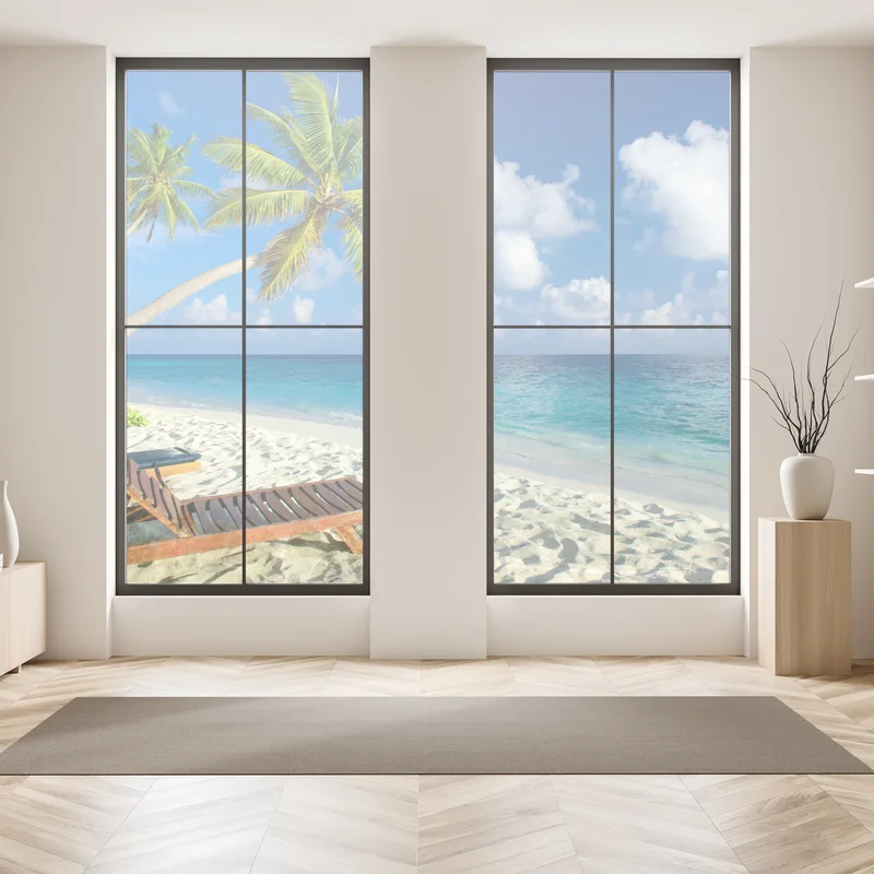 Fensteraufkleber tropischer strand auf den Malediven Fensteraufkleber tropischer strand auf den Malediven