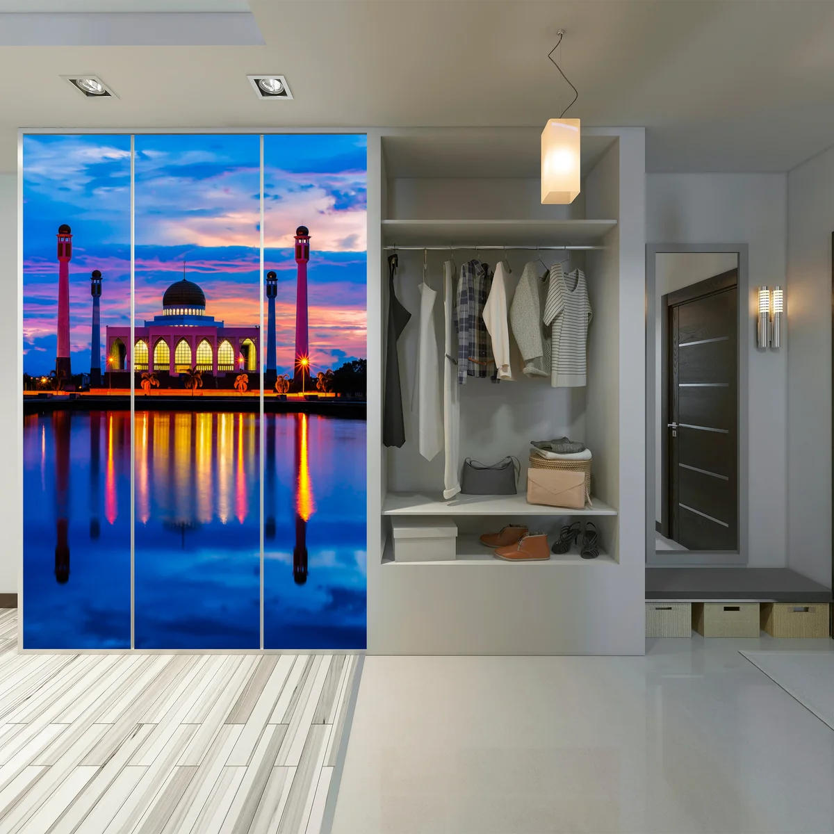 Schrankaufkleber sonnenuntergang an der moschee in Songkhla Schrankaufkleber sonnenuntergang an der moschee in Songkhla