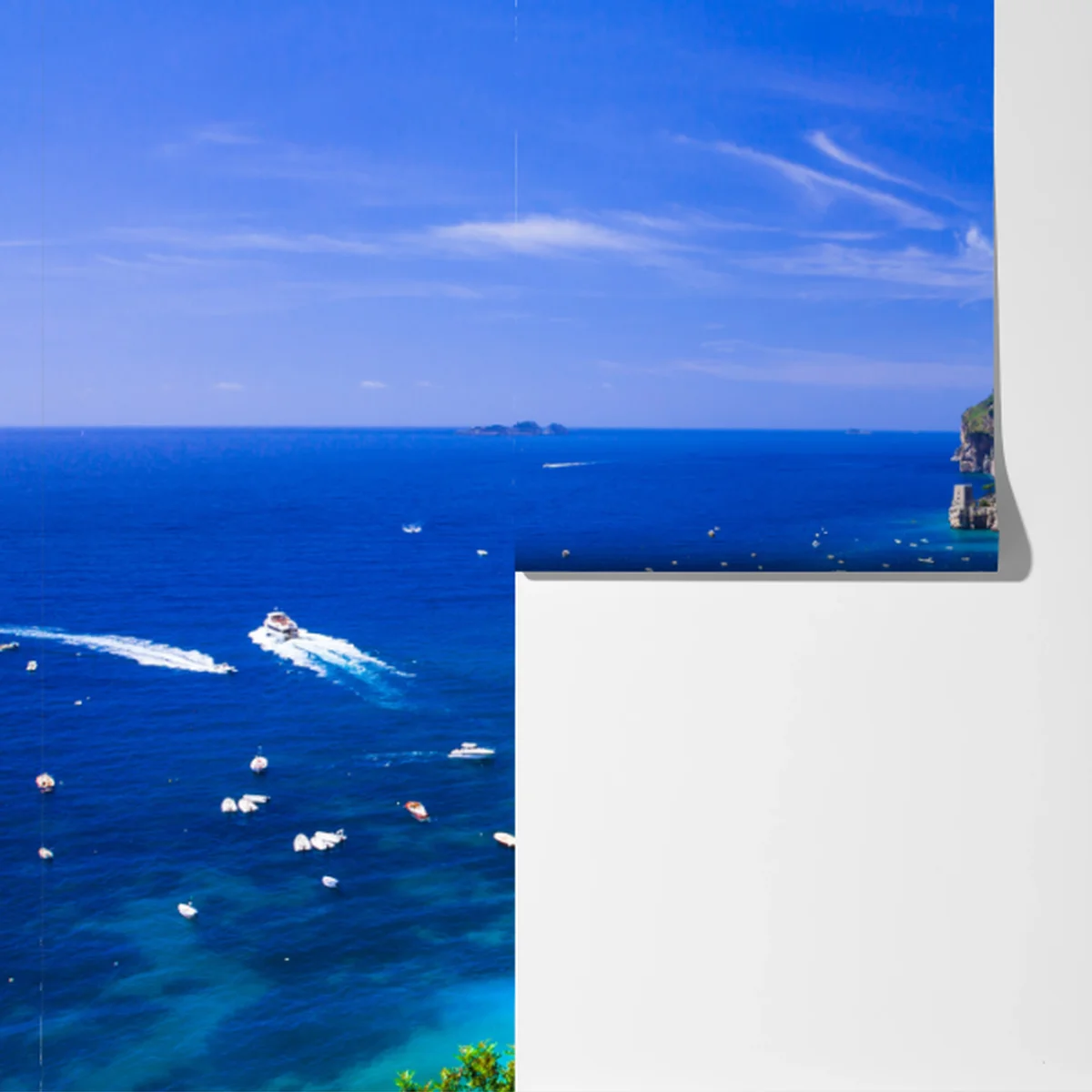 Fototapete sonnige panoramaaufnahme von Positano an der Amalfiküste Fototapete sonnige panoramaaufnahme von Positano an der Amalfiküste