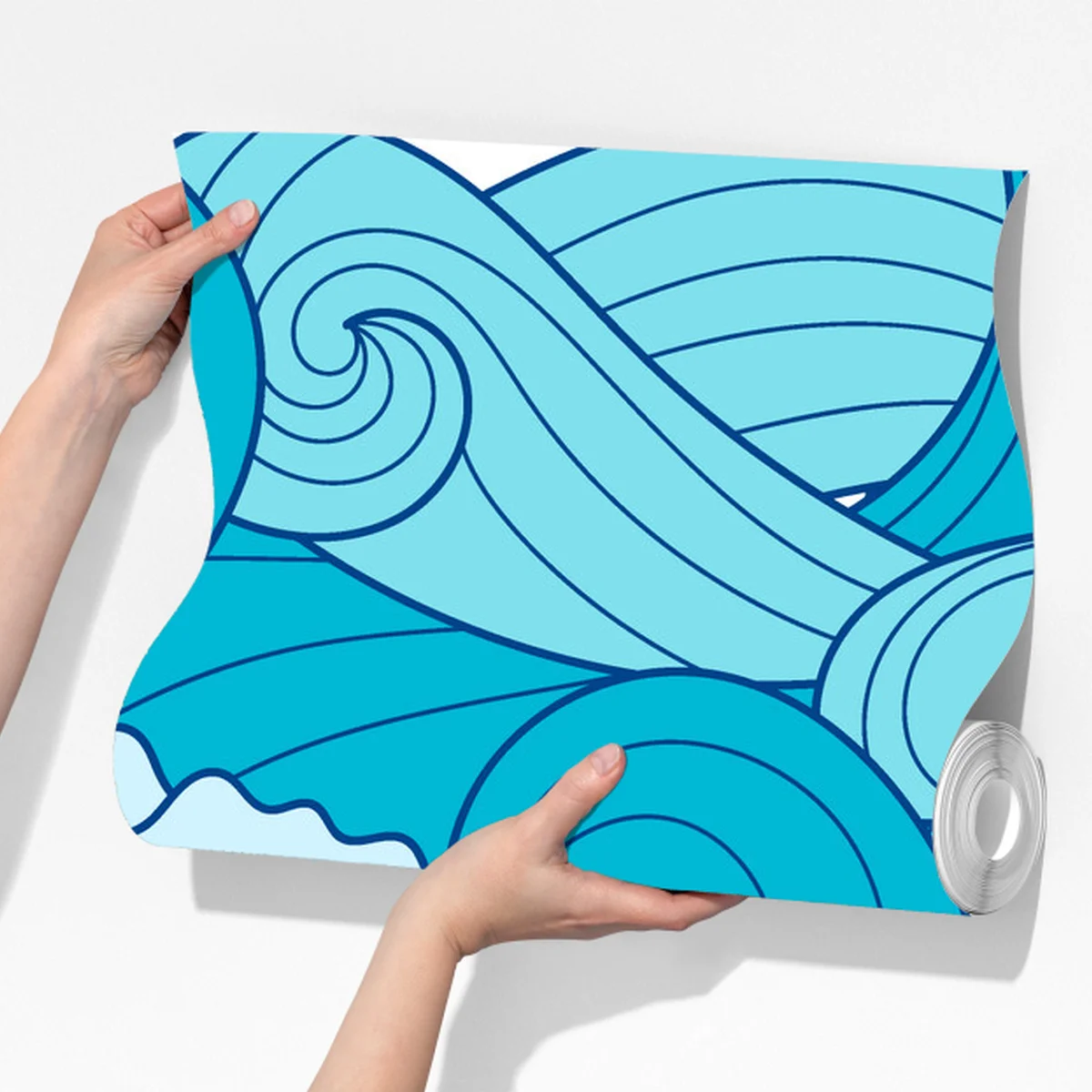 Fototapete blaue ozeanwellen illustration Fototapete blaue ozeanwellen illustration