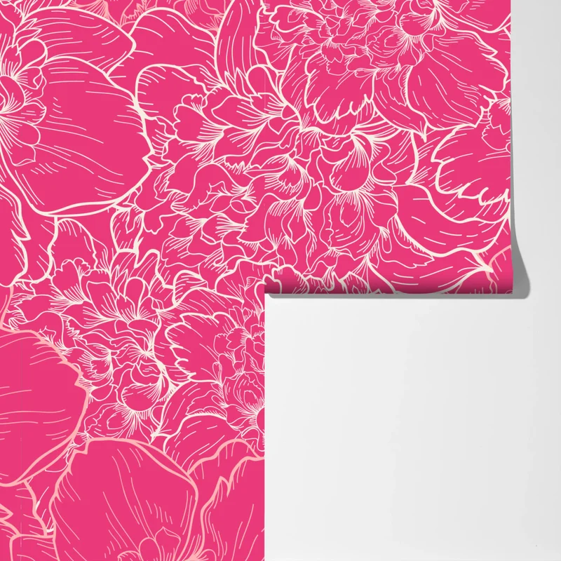 Fototapete leuchtendes rosa pfingstrosenmuster Fototapete leuchtendes rosa pfingstrosenmuster