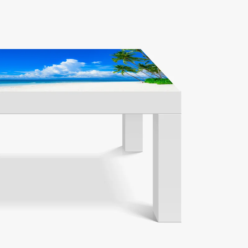 Tischaufkleber und Schreibtischaufkleber tropischer palmenstrand unter blauem himmel Tischaufkleber und Schreibtischaufkleber tropischer palmenstrand unter blauem himmel