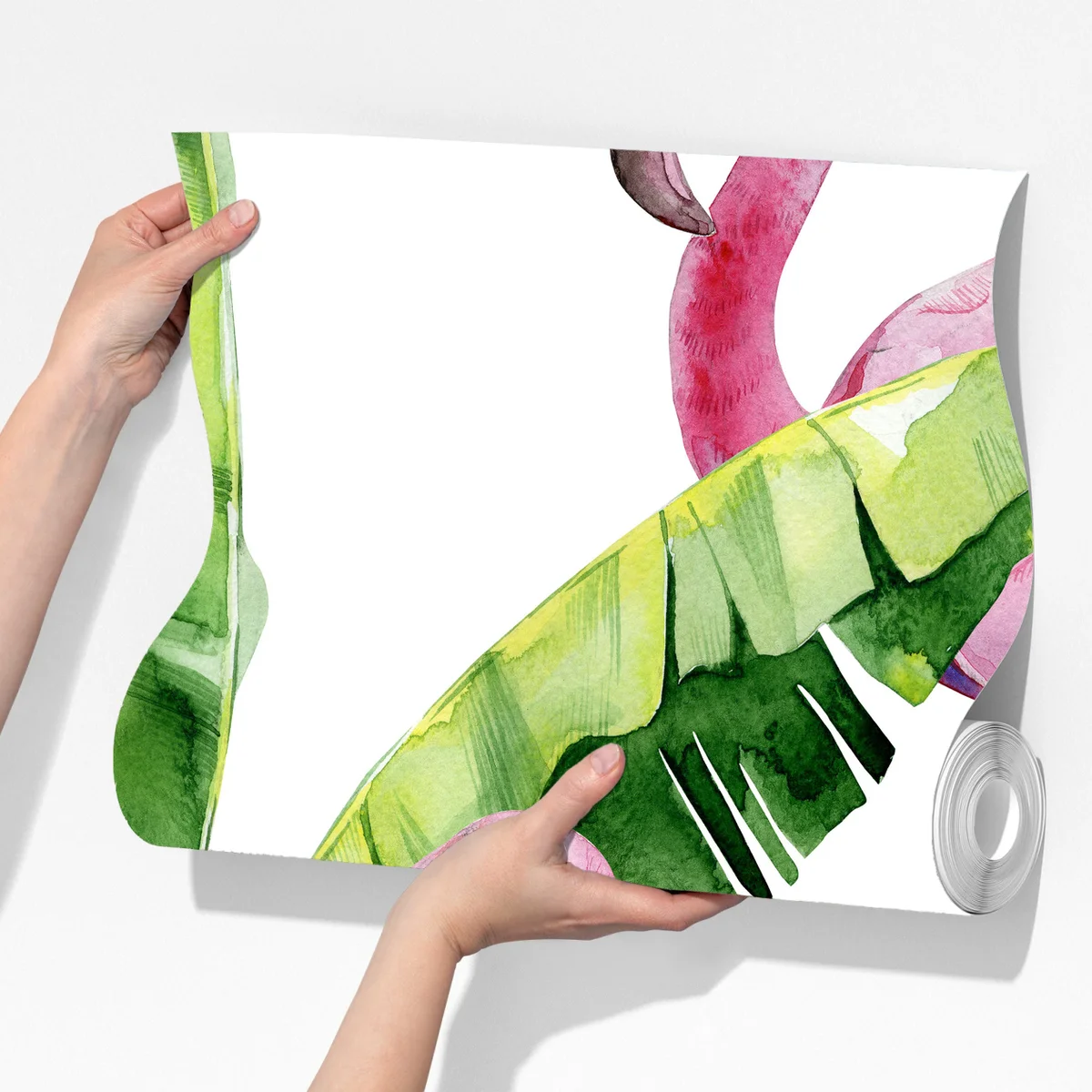 Fototapete rosa flamingo aquarellmuster Fototapete rosa flamingo aquarellmuster