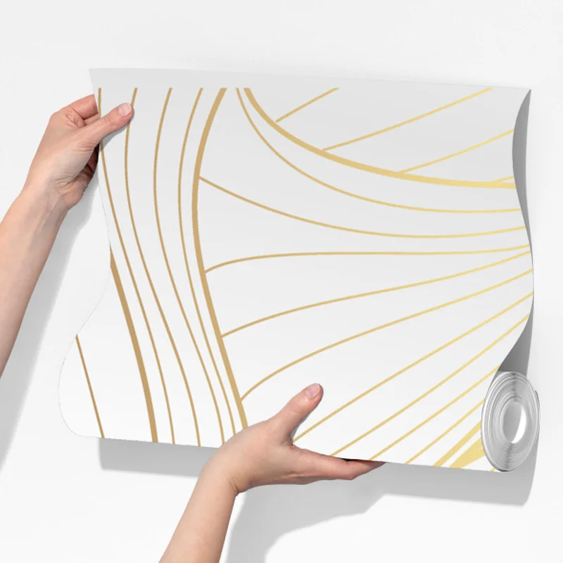 Fototapete goldene fließende linien abstraktes design Fototapete goldene fließende linien abstraktes design