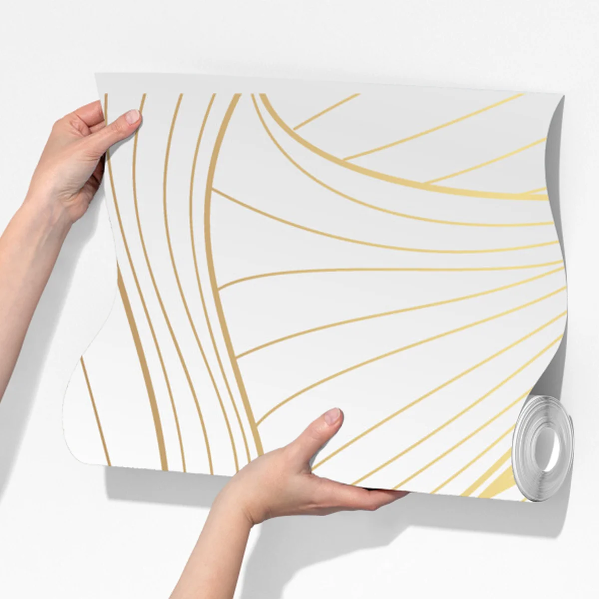 Fototapete goldene fließende linien abstraktes design Fototapete goldene fließende linien abstraktes design