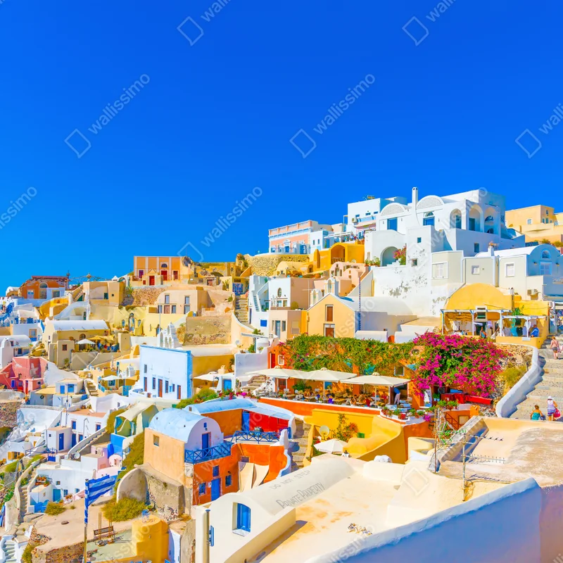 Leinwandbild sonniges Dorf Oia, Santorini Leinwandbild sonniges Dorf Oia, Santorini