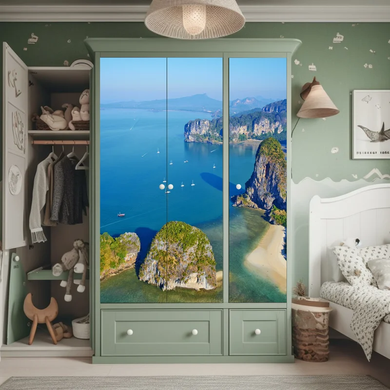 Schrankaufkleber türkise insel- und klippenlandschaft Schrankaufkleber türkise insel- und klippenlandschaft