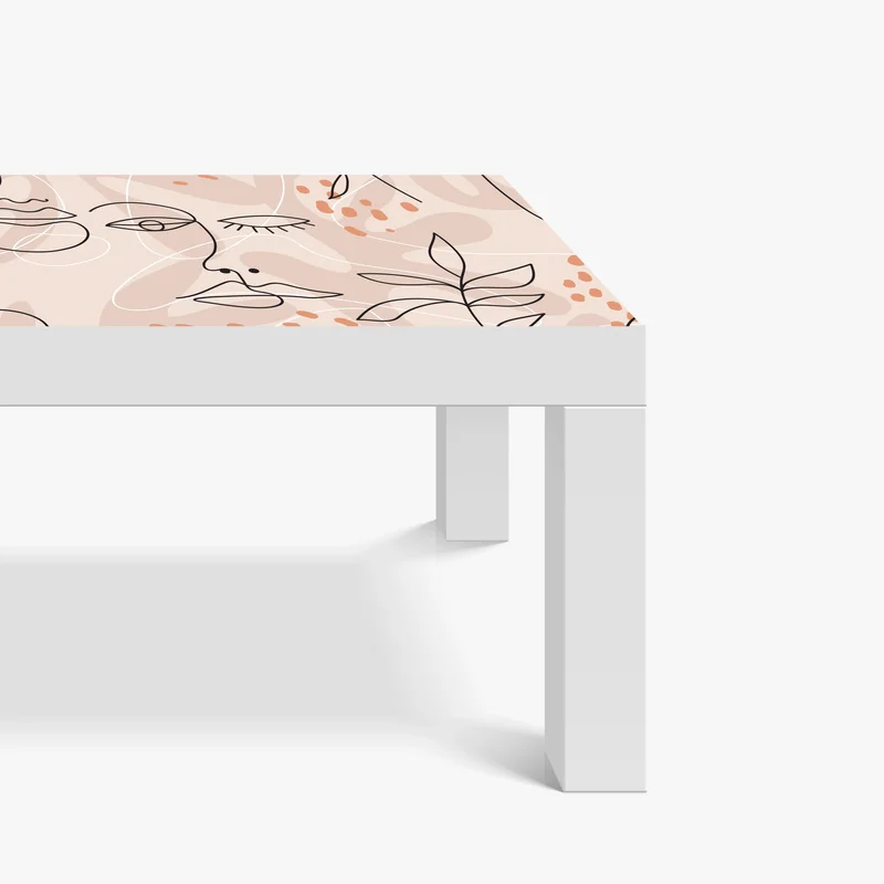 Tischaufkleber und Schreibtischaufkleber pastell linienzeichnungen gesichter